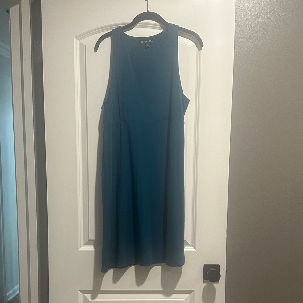 Athleta deep teal green Sleeveless Mini Dress.
